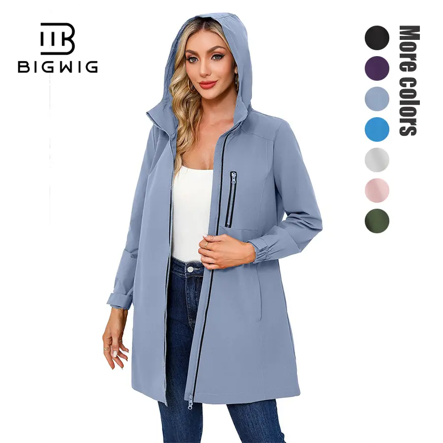 Spring/Autumn Jackets for Women, Lightweight Raincoat Hooded Ladies, Outdoor Waterproof Softshell Jacket Coat,Lightweight Windbreaker, Travel Rain Coats for Commute, Hiking, Cruise, and Daily wear