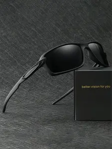 Unisex Simple Style Plain Color Sunglasses, Trendy Casual Wrap Around Sunglasses for Everyday Use, Fashion Accessories for Outdoor Activities