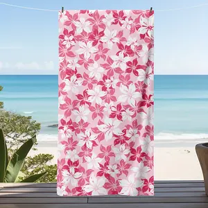 A Hawaiian floral pattern beach towel - soft and lightweight - an outdoor camping towel, travel towel - suitable for beaches, swimming pools, camping and traveling - an excellent gift for couples and travelers