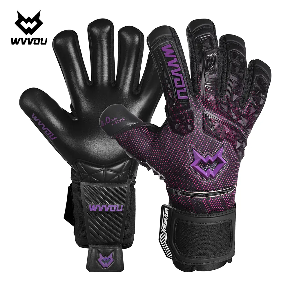 wvvou Guardian 2.0 Goalkeeper Gloves for Adults, 4+3mm Sticky Latex with 5 Detachable Finger Saves, 3D Tailored for Heavy Duty Protection, Goalkeeper Glove, Rubber, Drop Molding, Latex/Nylon, Goalkeeper Equipment, 3D Tailor Fit