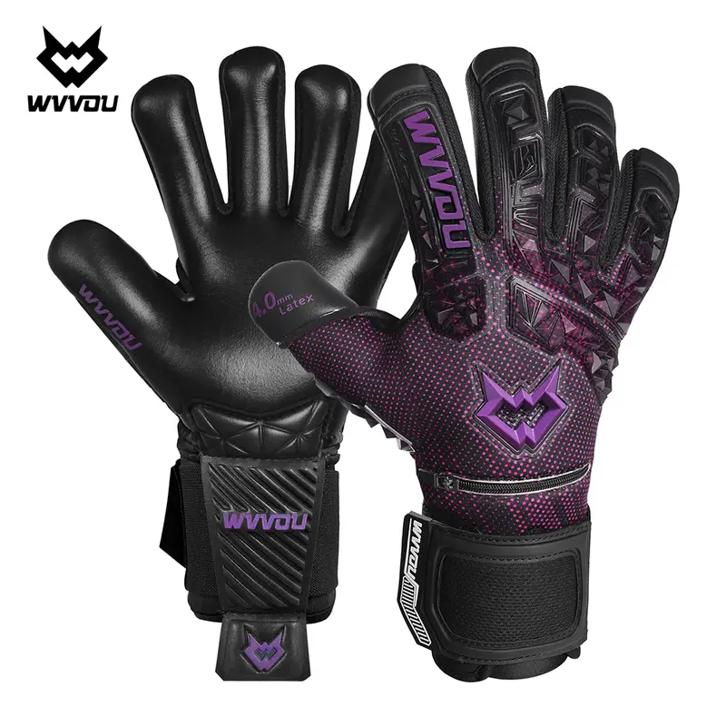 WVVOU Guardian 2.0 Adult Football Goalkeeper Gloves (1 Pair) - 4+3mm Sticky Latex Palm Pad Cushion, 5 Detachable Finger Saves, 3D Tailored Heavy Duty Protection, Weather-Ready Grip, Drop Molding, Latex-Nylon Rubber Training Equipment for Sports Training