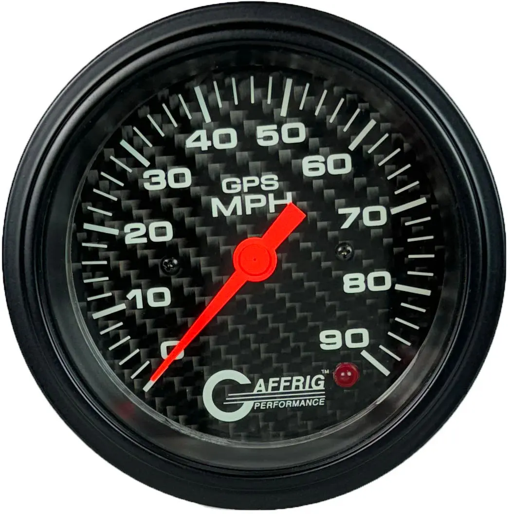 GAFFRIG PART #4054 3 3/8 INCH GPS ANALOG 90 MPH SPEEDOMETER MARINE BOAT GAUGE KIT CARBON FIBER