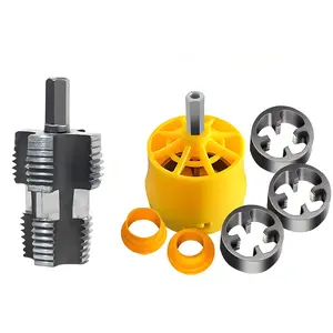 PVC Pipe Threading Tool Kit for Electric Drill Steel & Plastic Thread Tapping Bit Set Water Pipe Threading Iron Mold 1/2 3/4 1 Inch Sizes