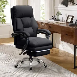 【Mother's Day】Executive Office Chair with Foot Rest Comfortable High Back Computer Gaming Chairs Lumbar Support Ergonomic Home Office Desk Chairs Big and Tall PU leather Work Chair
