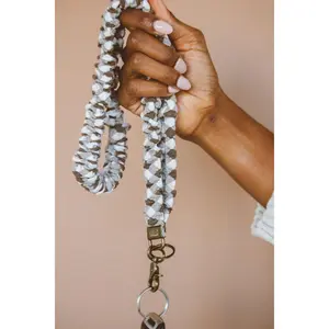 Brown Checkered Lanyard