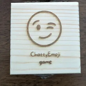 Wooden Gift Box Set with Emoji Cards for Fun Party Games