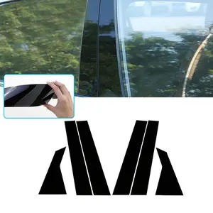 6pcs Black Pillar Post Covers Window Molding Protector Trims For Honda Civic 10th 4DR 4-Door 2016 2017 2018 2019 2020