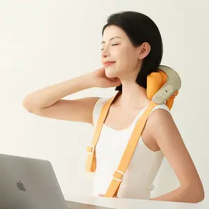 MINISO Neck & Shoulder Massager Shawl, 6D Kneading Massage, NTC Smart Temperature Control, Adjustable Length, 1500mAh Long Battery, Soft Leather, Wireless Use
