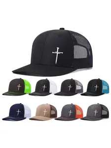 Unisex Baseball Cap, Cross Printing Design, Mesh Material, Adjustable Fit, Casual Style, All-Season Wear, Perfect for Outdoors & Gifts, Adjustable Snapback Cap
