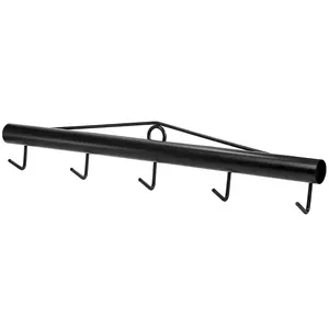 31.5" Steel Fence Stretcher with 5 Thickened Hooks, Chain Link Fabric Fence Stretcher Bar, Heavy Duty Fence Stretcher Tool (Black)