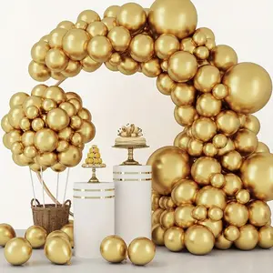 Golden Balloon Wreath Arch Garland Kit - 96pcs Set for Wedding, Birthday, New Year, Anniversary, Graduation & Festival Decoration