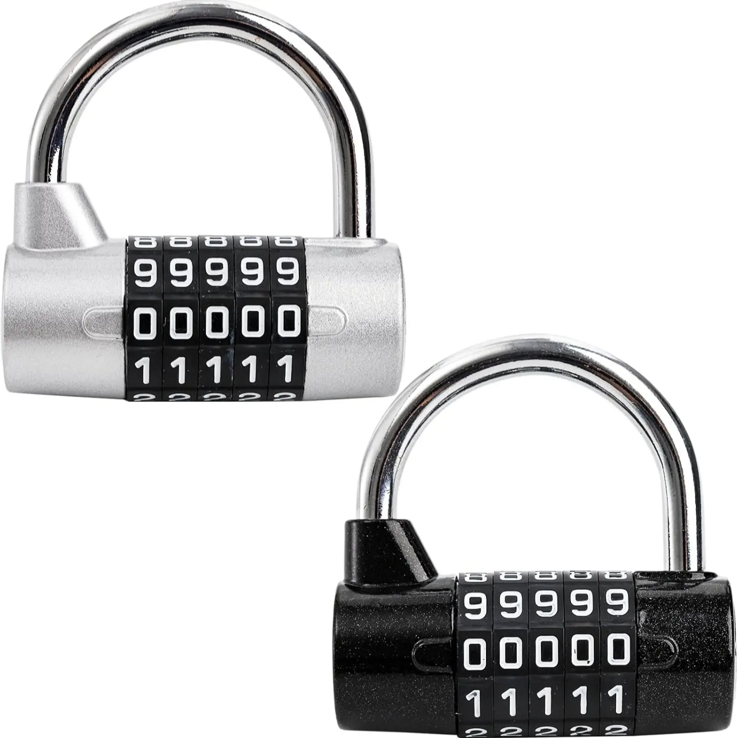 2 Pack 5 Digit Security Padlock, Multifunctional Combination Padlock, Gym Locker Drawer Luggage Cabinet Toolbox Door Lock, Door Padlock