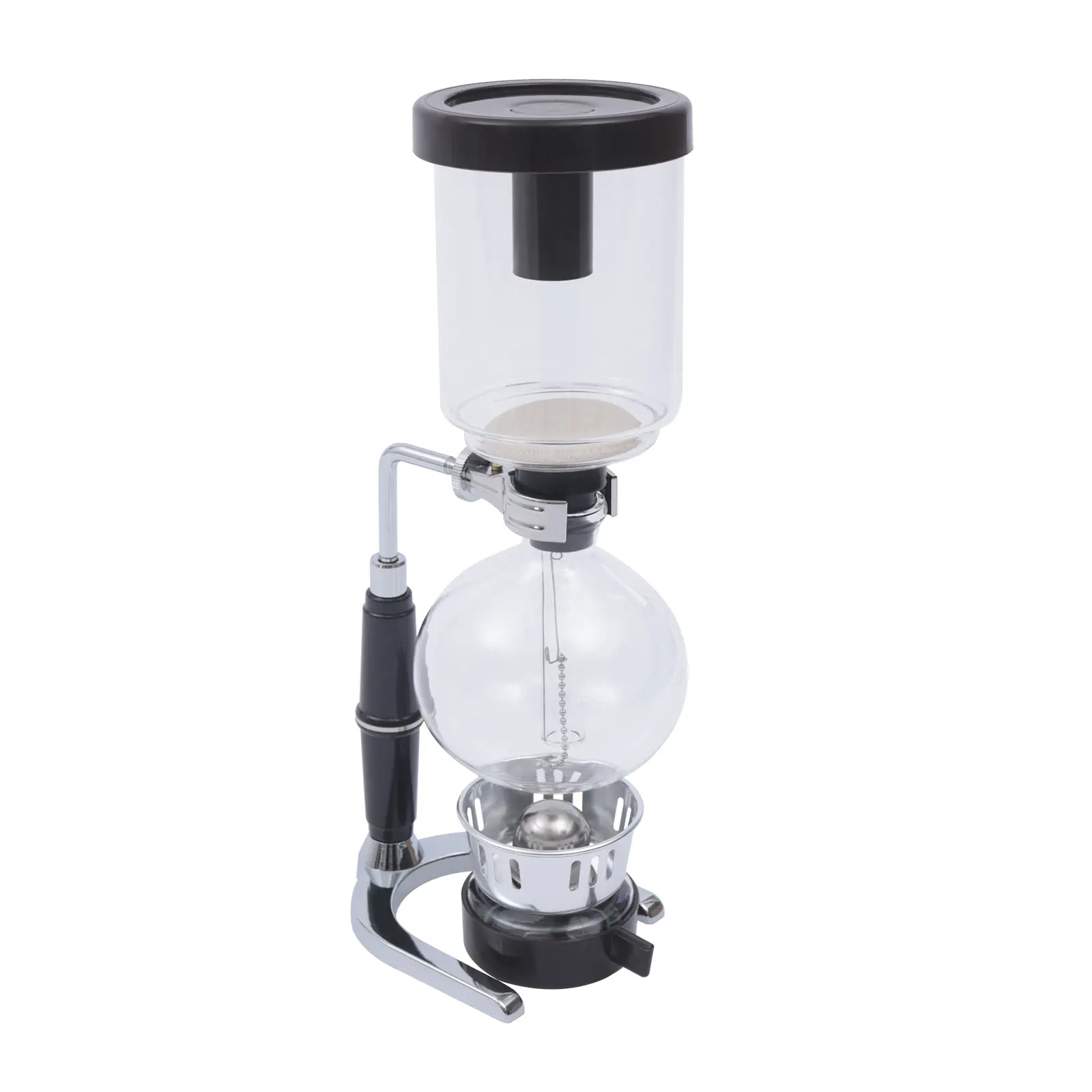 Borosilicate Glass Siphon Coffee Maker - 500ml (Half L) Antibacterial Coffee Equipment with Flannel Accessory for Desk, Home & Office Use, Half Liter