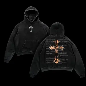 The Plan Of Salvation Christian Washed Graphic Hoodie, Oversized Vintage Faith Streetwear