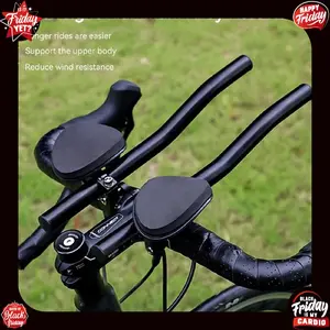 Aluminum Alloy Detachable Rest Handlebars, Mountain Bike Long Reach Bend Straight Road Car Tt Bars, Lightweight Durable Ergonomic Grip