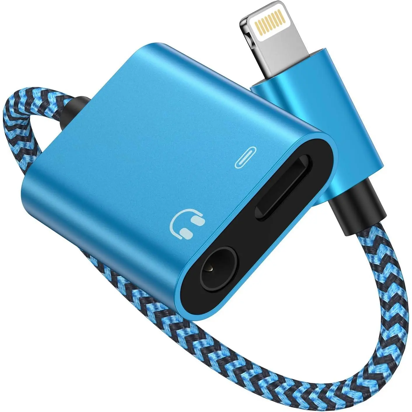 MFi Certified iPhone 2-in-1 Lightning Adapter - Charging & 3.5mm Female Aux Audio Jack, Dual Functionality Mobile Dongle with Aluminum Shell for iOS Users, iPhone 14 Pro Max/13/12/11/XR/XS, iPad Mini