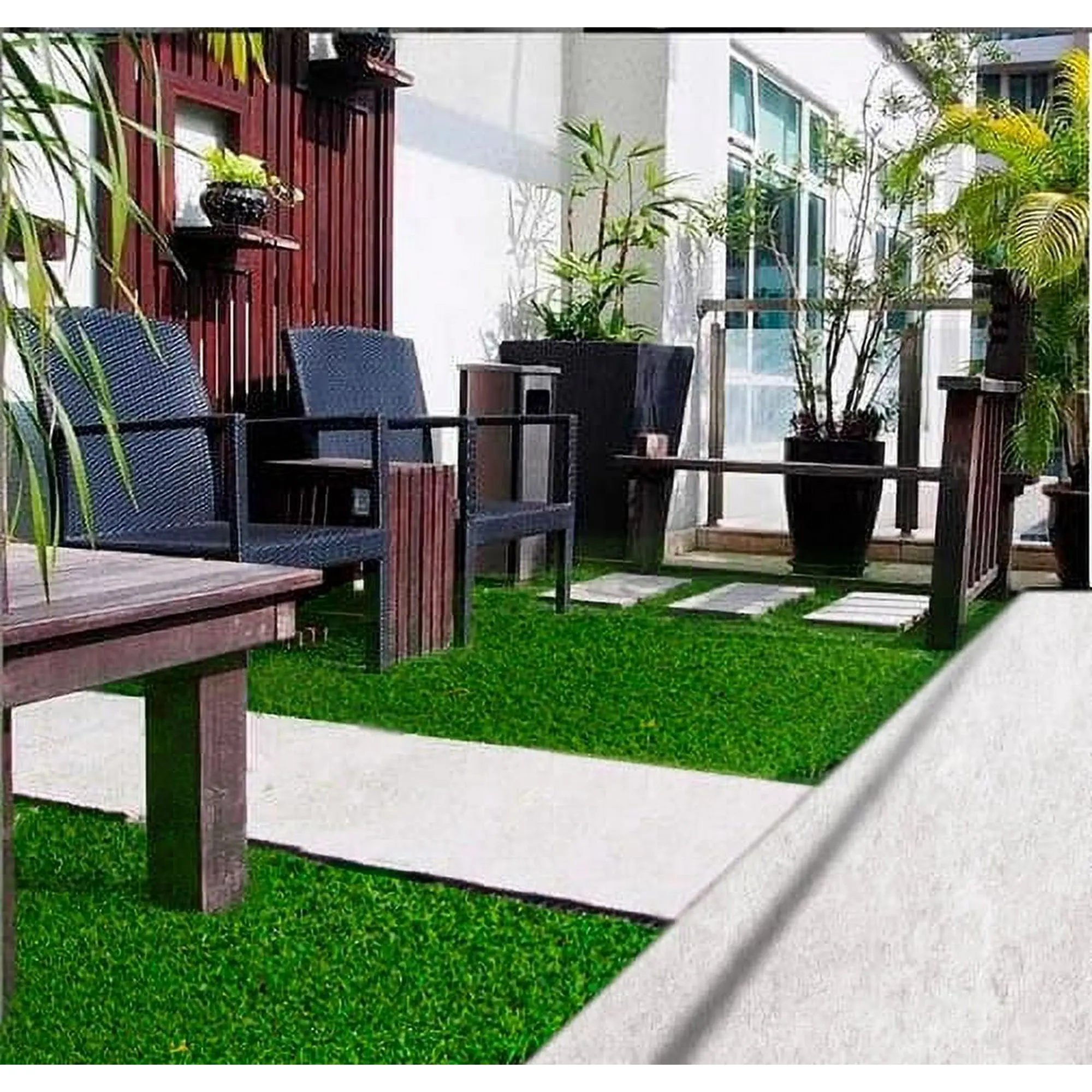 AllGreen 1-Piece 6 ft x 8 ft Indoor-Outdoor Synthetic Grass Turf Flooring Solution, Sturdy Decor Piece with Durable Polypropylene Blades
