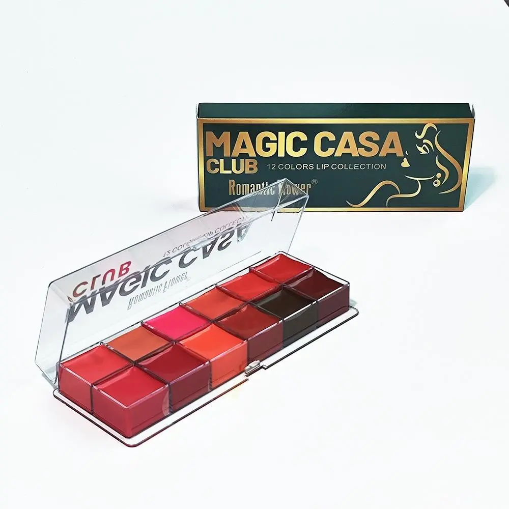 12 Color Multifunctional Lipstick Palette, 1 Box Moisturizing Long Lasting Lip Sticks for All Occasions Lip Makeup, Lipstick Cosmetic, Girls and Women Makeup Accessories, Hydrating Lipstick