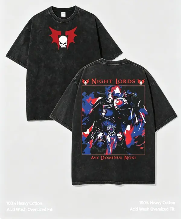 Warhammer Tee Night Lords Warhammer 40k Traitor Legions Vintage Printed Unisex Washed T-Shirt  unisex