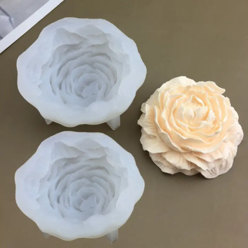 2pcs/3pcs 3.22in Peony Flower Silicone Mold Moulds - Handmade Gifts DIY Tool for Candle, Resin Molding, Chocolate Molds, Clay, Floral Arranging, Home Decor Handicrafts, Casting Mold Floral Arranging