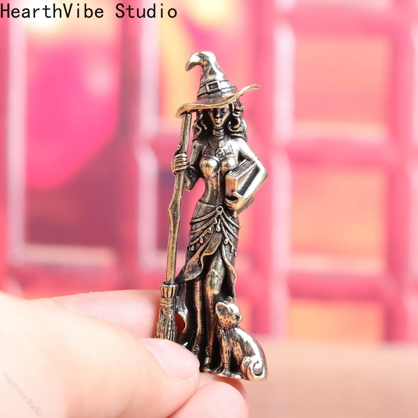 1pc Handmade Mystical Wizard-Witch Gnome Statue - Resin Artistic Ornaments, Room Inspo Decor, Witchy Gifts, Halloween Ideas Accent, Electricity-Free Indoor/Outdoor Characters Collectible Figurine