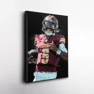 Jayden Daniels Wall Art ? Washington Commanders  Print, NFL Football Decor, Framed Poster Gift for Fan Room, Man Cave, or Office ( Unframed - Print Only )