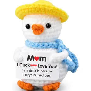 Mother’s Day Gifts for Mom from Daughter Son, Birthday Gifts for Mom, Cute Crochet Duck “I Duck Love You” Handmade Plush, Funny Unique Gifts for Women, Small Gift, Stocking Stuffers for Mom