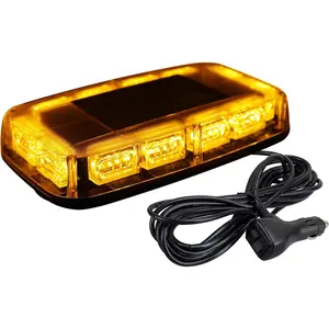 48led Roof Strobe Lamp, High Visibility Emergency Safety Warning Led Mini Strobe Light Strobe Lamp Strip Magnetic Base Suitable for 12-24V Snow Sweeper, Trucks, Construction Vehicles (Amber)