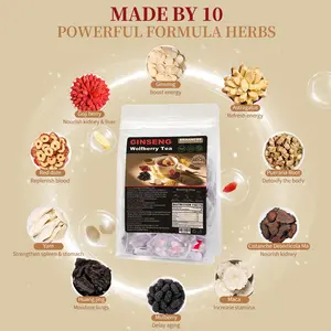 Liver Detox & Kidney Strength – Ginseng Ten Treasure Tea Natural Herbal Cleanse Drink + Red Date, Goji, Ginseng Formula +40 Bags Traditional Support Beverage