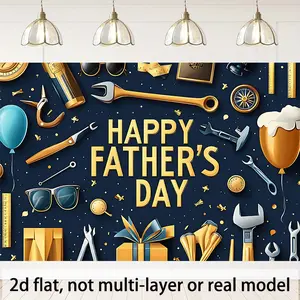 Happy Father'S Day  Background Cloth, Suitable for Home Offices, Indoor And Outdoor Decoration, Large Wall Decoration, Props And Party Supplies