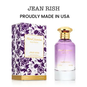 Jean Rish Floral Jasmine, Eau De Parfum For Women (3.4 Fl Oz / 100ml) with Bergamot-Jasmine-Vanilla, Long Lasting and Luxury Fragrance, Made in USA