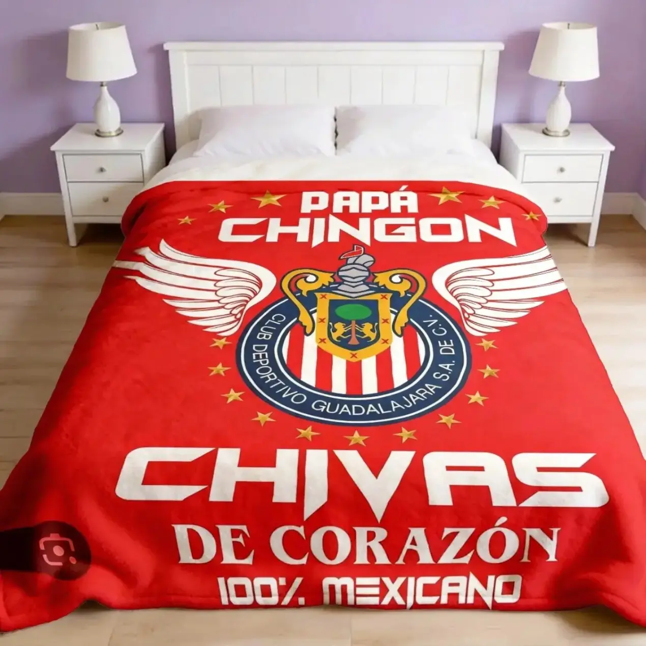 Chivas Guadalajara Papa Chingon Flannel Throw Blanket Large Soft Lightweight Warm Cover for Bed Sofa Office Travel Soccer Fan Gift for Adults Father's Day Gift Sports Memorabilia Bedding Lounge Throw