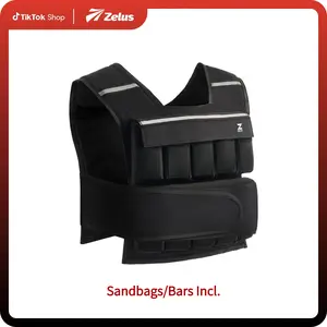 【SpringStatements】ZELUS 23lb/30lb/60lb Adjustable Weighted Vest with Iron Weights for Men, Durable Nylon Fabric, High-Visibility Reflective Strips, Home Workouts & Strength Training
