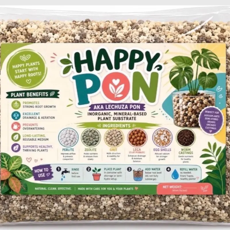 Eco-Friendly Happy Roots PON Potting Mix - Premium Homemade, Fast-Draining Soil for Cacti (1.5 Qt)