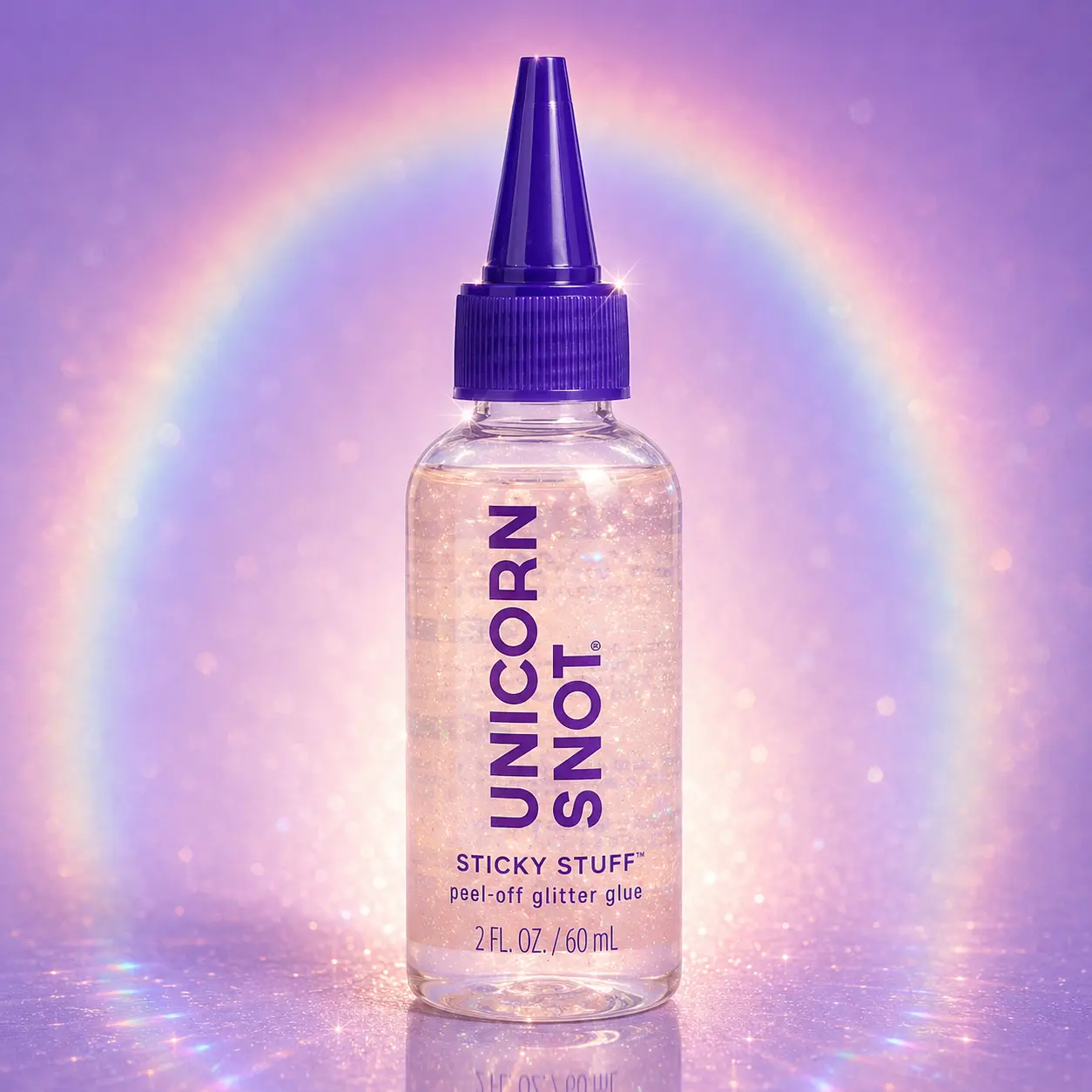 Unicorn Snot Sticky Stuff Peel-Off Cosmetic Glitter Glue Primer – Smudge-Proof, Long-Lasting Adhesive, Vegan, 2 fl oz