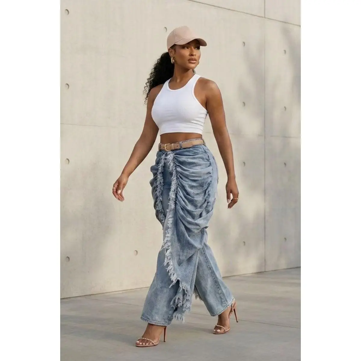 Draped Muse Jeans (Blue)