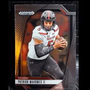Panini Prizm Draft Picks Patrick Mahomes II Red Raiders Football Card Collectible Sports Memorabilia