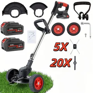A Versatile 3-In-1 for Removing Weeds And Mowing Lawns - Features an Electric Trimmer, Edge Trimmer, And Shrub Cutter, with Adjustable Height And a Rotating Head, Comes with Two High-Capacity Batteries, Easy to Set Up, And Lightweight