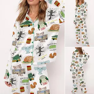 It's A Beaut Clark Christmas Vacation Satin Pajama Set Print, Satin Sleepwear & Loungewear Pjs Printing