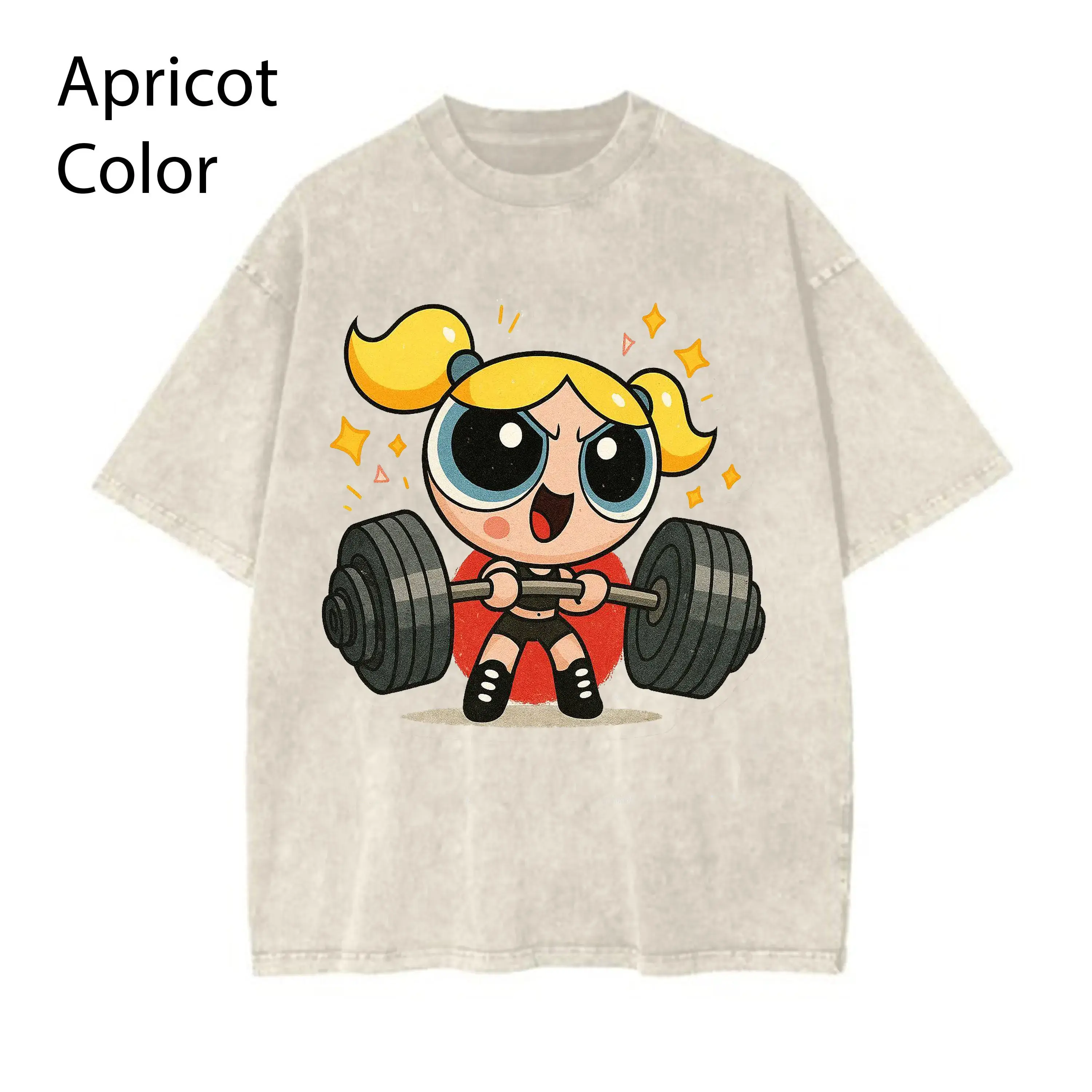 Bubbles #Powerpuff Strong Girls Gym T-Shirt, Y2K #Powerpuf Fitness, Workout Shirt, Trending Weightlifters, Bodybuilding Shirt