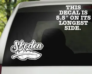 Skoden Feather Sticker Permanente Vinyl Decal - Native American Made