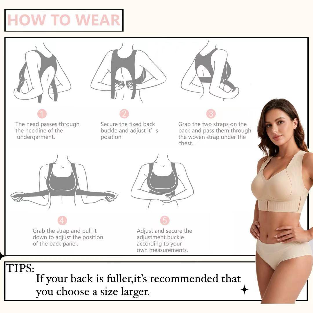 【Postural correction】Soft Breathable Wireless Sports Bra - Women's Full Coverage, Non-Removable Moulded Cups | Beige Yoga Gym Daily Fitness Activewear