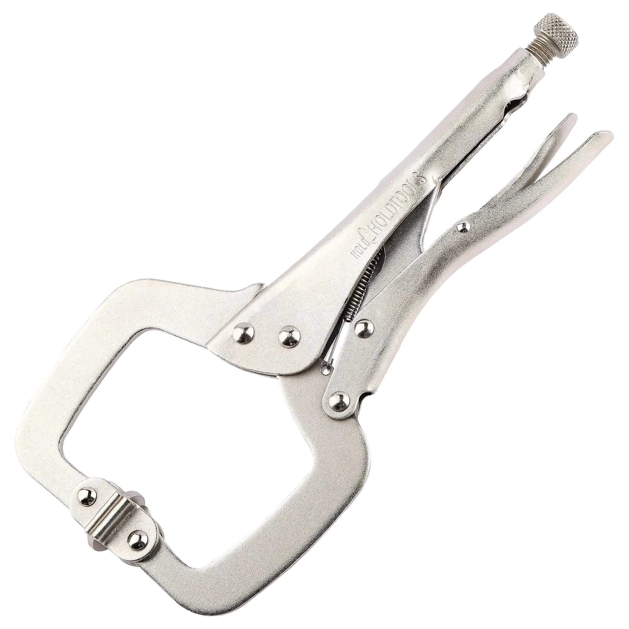 URASISTO 11-Inch C-Clamp Locking Pliers, Heavy Duty Welding C Clamp Pliers with Swivel Pads, Premium Alloy Steel Construction, Quick Release, Fit for Clamping Welding, Woodworking