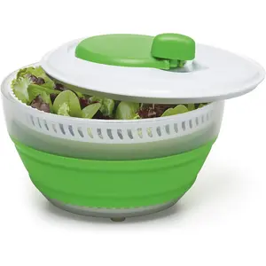 3 Quart Collapsible Salad Spinner - Space-Saving, Easy-to-Use, BPA-Free, for Quick Salad Washing and Drying, Dishwasher Safe