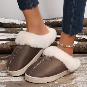 Women's House Slippers Soft & Fluffy Furry Bedroom Shoes for Winter Warm Cute Outdoor Comfy Slippers