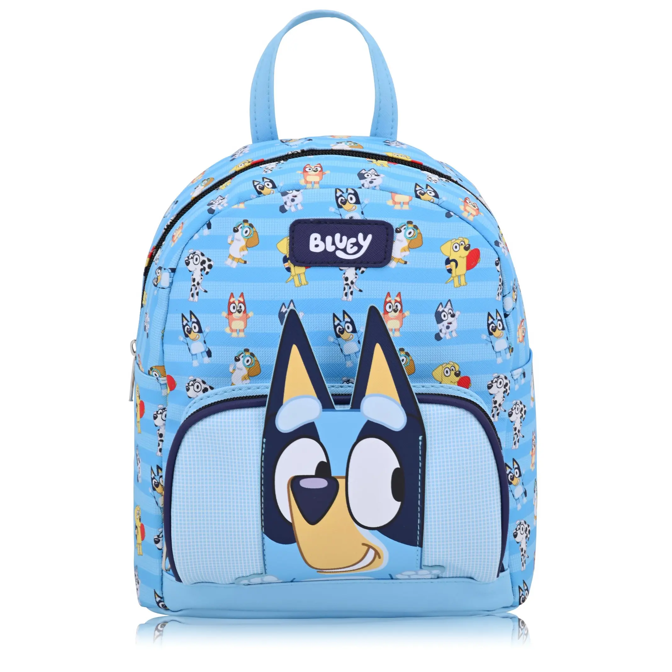 Fast Forward Bluey Mini Backpack | Officially Licensed 10" PU Leather Bag for Girls, Boys, Women, Men | Bluey Backpack Purse with Adjustable Strap | Ages 3+