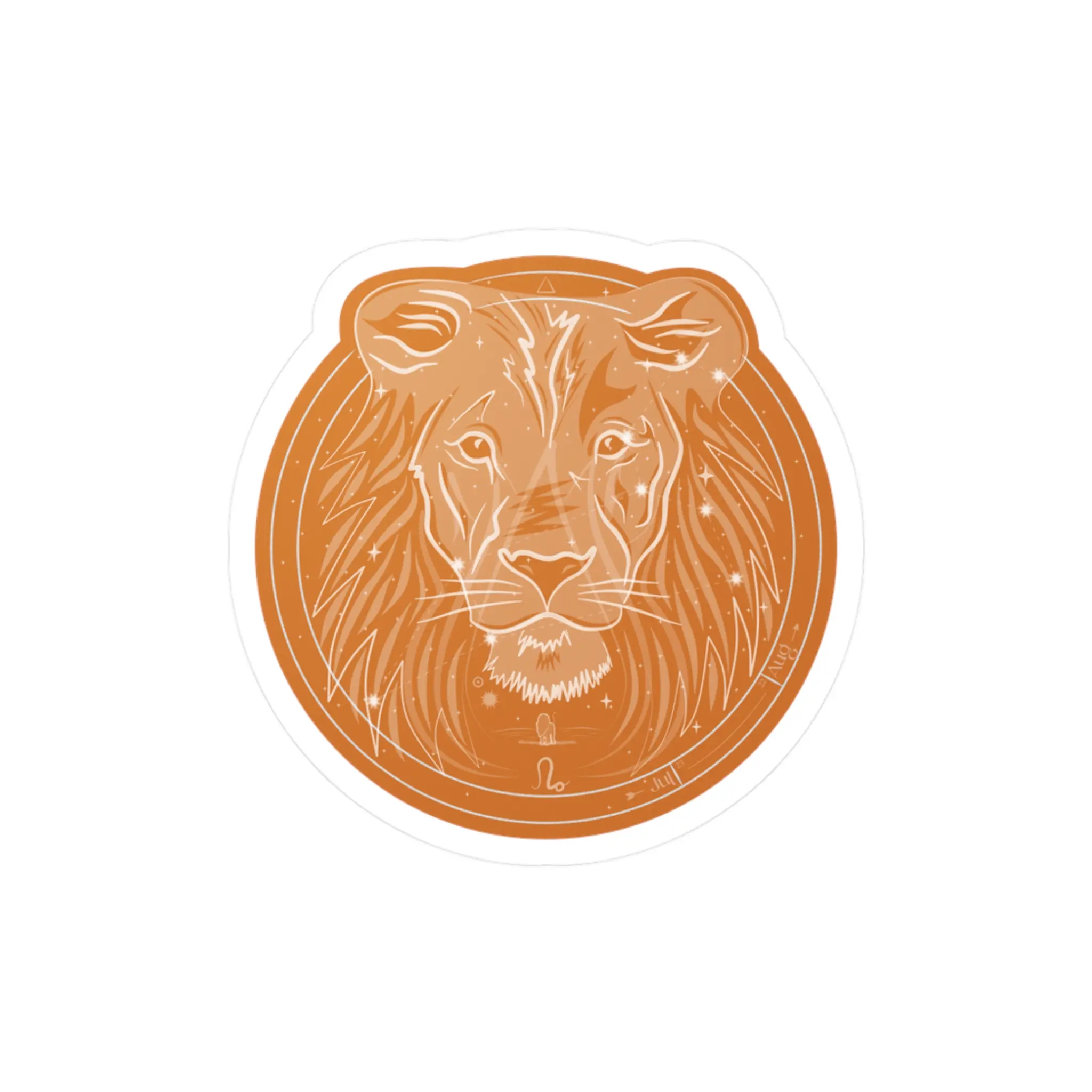 Leo Mystic Lion Kiss-Cut Vinyl Sticker, Zodiac Decal