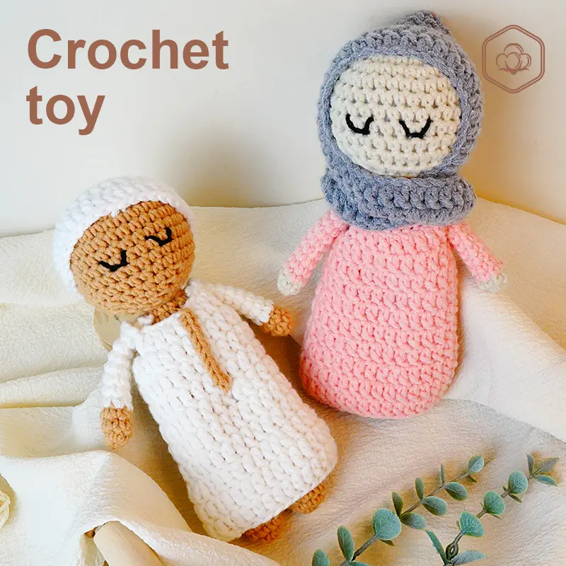 Crocheted dolls, Muslim headscarf dolls, Ramadan and Eid gifts, boys' dolls, girls' dolls