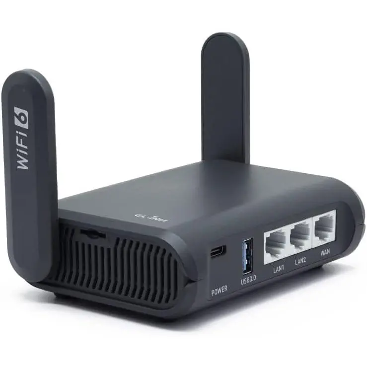 GL-AXT1800 (Slate AX) Portable Travel Router, Pocket  6  Internet Router, Portable VPN Routers WiFi for Travel, Public  Routers, Business, Moblie/RV/Cruise/Plane