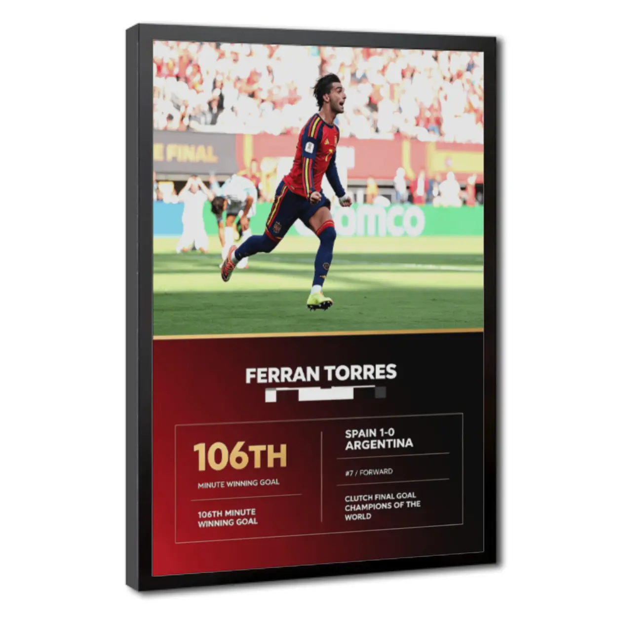 Ferran Torres Celebration Unframed Wall Art Poster, Football Fan Home Decor, Premium Sports Enthusiasts Wall Print